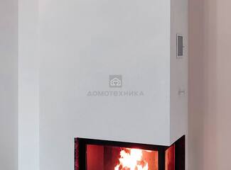 Топка LCI 7 GFR, стекло справа (Liseo Castiron) + индивидуальная облицовка из мрамора EMPERADOR DARK